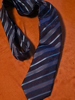 4/$25 Deal! Geoffrey Beene Navy and Purple Striped Tie